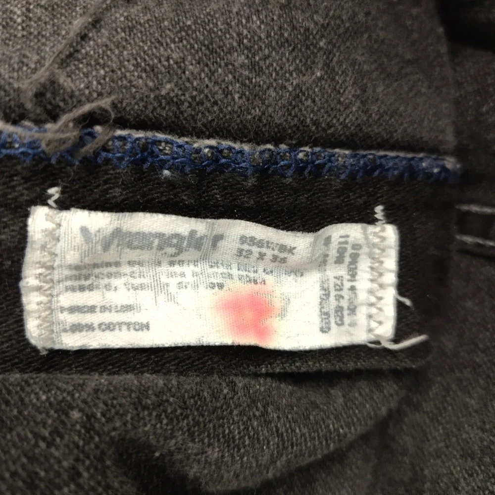 VTG Wrangler Jeans Mens 30x35 Cowboy Cut Black Straight Leg Denim Made in USA